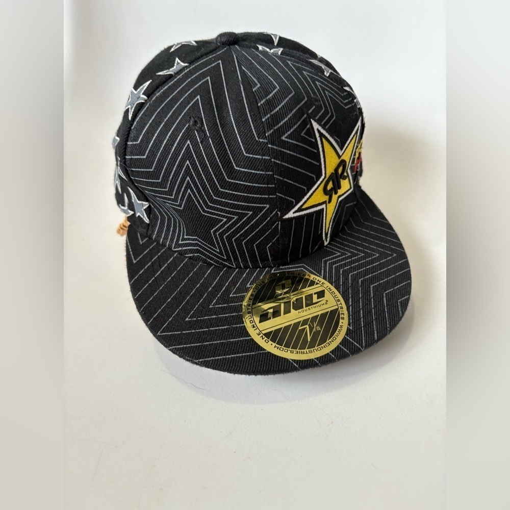 Rockstar energy Fox racing hat black stars Y2K